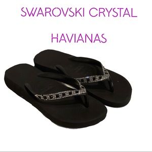 SOLD! Swarovski Crystal Havianas, Size 7/8 - Lightly used - No missing crystals!
